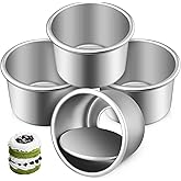 UPKOCH 12 Pcs Mini Aluminum Cake Molds with Removable Bottom 2-Inch Round Baking Pans for Cheesecakes Chiffon Cakes and Puddings Non-Stick Alloy Bakeware Set