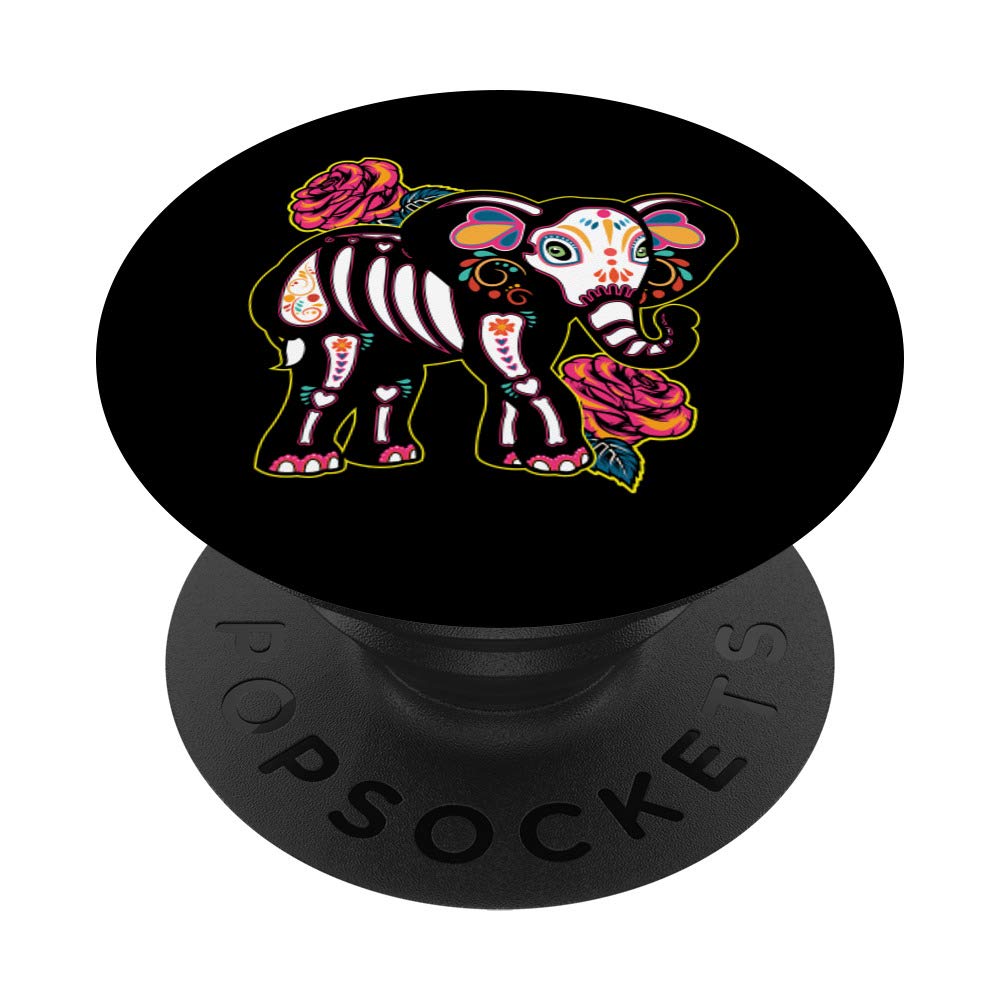 Elephant dia de los muertos day of the dead Elefante skull PopSockets Grip and Stand for Phones and Tablets