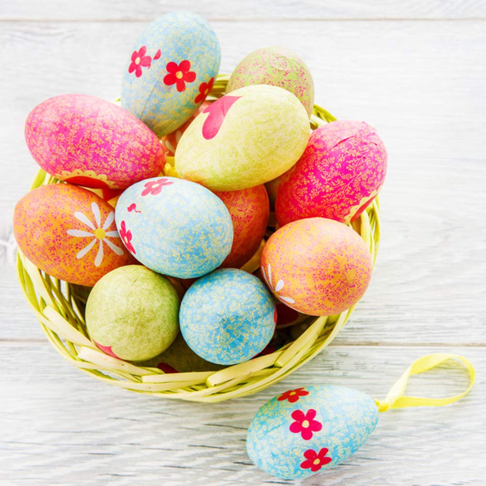 DomeStar Easter Wooden Egg, 6PCS 2.5inch Unpainted Wood Eggs