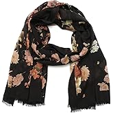 AllSaints Women's Armada Oversized Black Oblong Scarf, 100% Modal Accessory, Lightweight Fabric