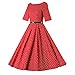 Women's Vintage Boat Neck Audrey Hepburn Sleeve 1950s Rockabilly Cocktail Party Dress