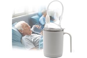 ACUDUDOMA Adult Spill Proof Cup for Elderly, 3 in 1 Stainless Steel Sippy Cup with 2 Straw and 2 Spouts, Suitable for Seniors Disabled Patients Limited Mobility, 15 OZ