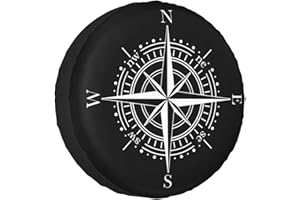 MAEDUE 17 Inch Spare Tire Cover Weatherproof Sun Protection Wheel Tire Cover Universal Fit Trailers RV SUV Truck Camper Travel Compass