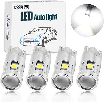 boodled 4 x T10 LED 5 – 3030SMD coche bombillas con lente del ...