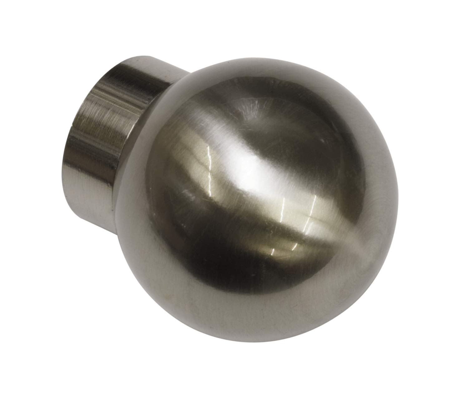 Gardinia Curtain Rod Finials, Aluminum Stainless Steel Finish, Ø 25 mm, 32203