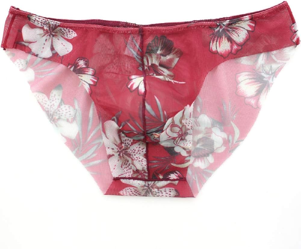 LIMILI Sexy Herren Bunte Slips weiche atmungsaktive Seide Sexy Print