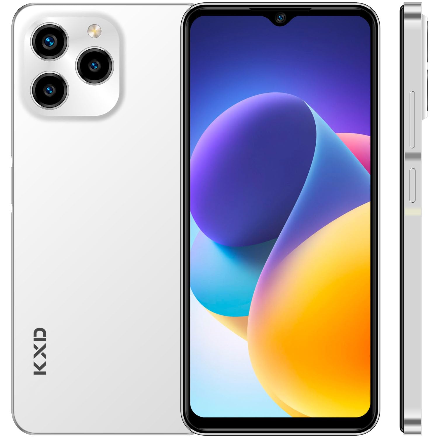 KXD 2024 A07 Unlocked Smartphone Under $70, 6.52" HD+ Display, 4500mAh Long Battery, 4GB+64GB, Dual SIM, Face ID, Android 12 – Budget Phone for Seniors & Teens