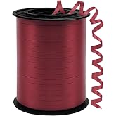 500 Yards Curling Ribbon,1/5 Inch Wine Red Ribbon,Balloon String, Party Decoration,Ribbons for Florist Flower Bows for Graduation Supplies