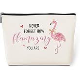 jeilink Funny Pink Flamingo Makeup Bag Flamingo Gifts Flamingo Decor Party Supplies Inspirational Christmas Birthday Gifts for Women Flamingo Lovers Girl Daughter Friend Coworker Travel Toiletry Bag
