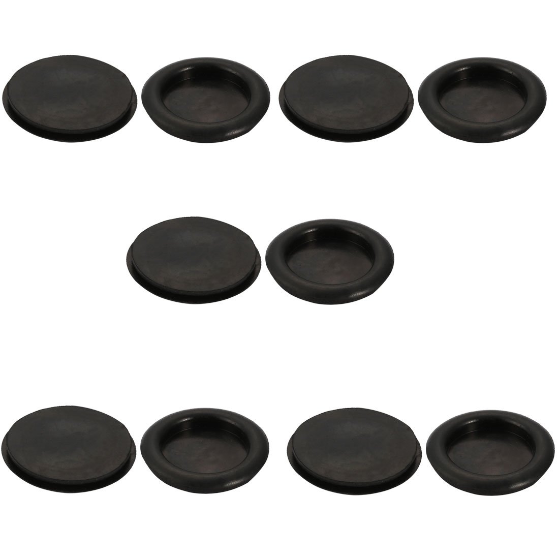 sourcingmap 10pcs Wire Protective Grommets Black Rubber 40mm Dia Single Side Grommets