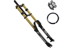 RUJIXU 26 27.5 29 Inch Mountain Bike Suspension Fork Disc Brake Straight/Tapered Manual Lockout Quick Release MTB DH Air Forks with Damping Adjustment Travel 135mm