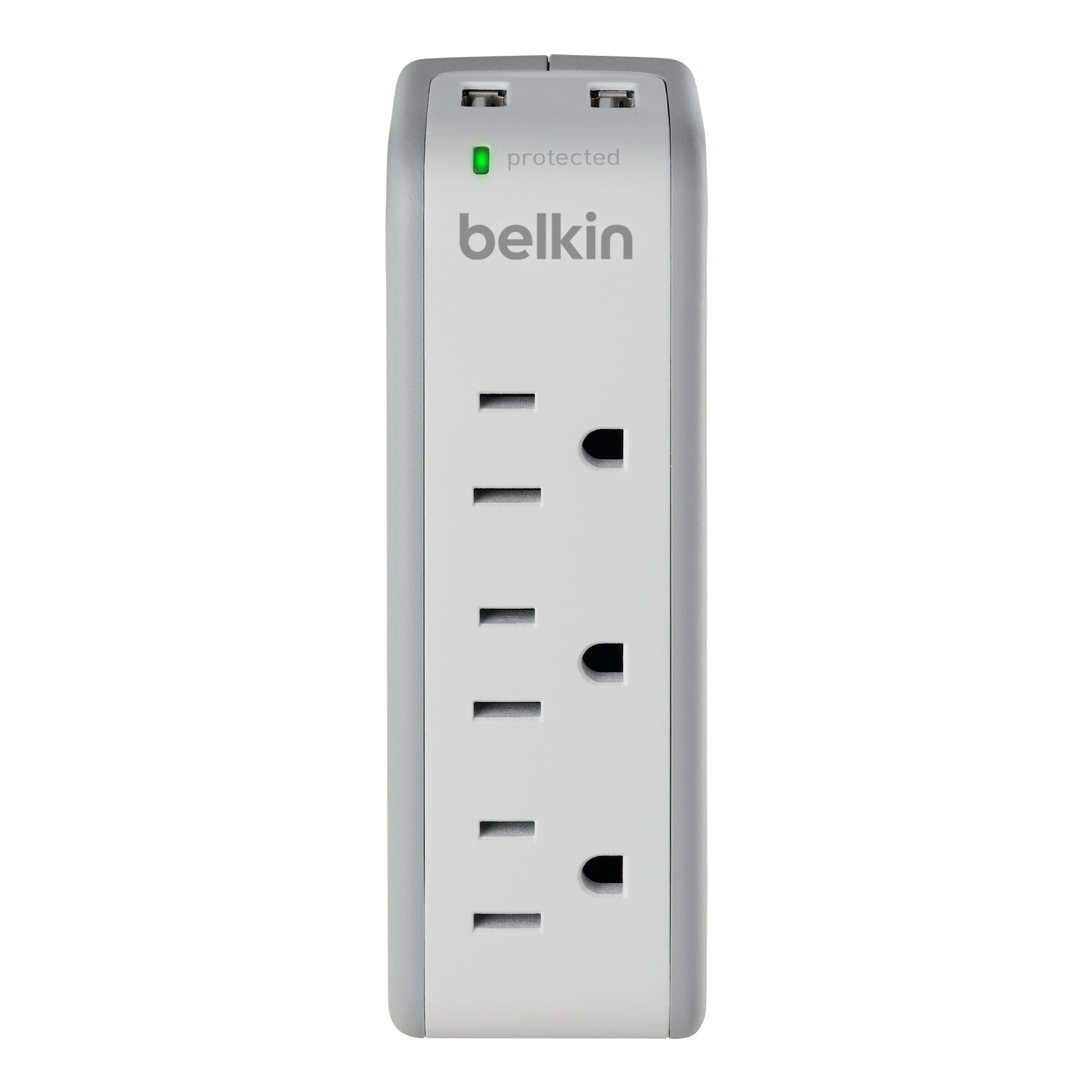 Belkin 3Outlet SurgePlus Mini Travel Swivel Charger Surge Protector with Dual USB Ports
