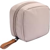 Hekyip Mini Cosmetic Bag, Travel Makeup Pouch, Portable Waterproof Cosmetic Pouch for Girls Women, Mini (Mini Beige)