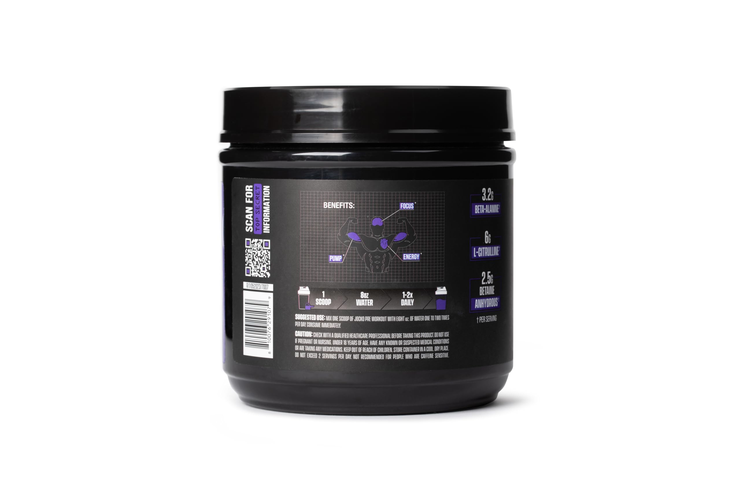 JOCKO FUEL Ultimate Pre Workout Powder - Pre-Workout Energy Powder Drink for Men & Women - High Stim Sugar-Free Nootropic Blend to Support Muscle Pump, Energy, & Recovery 200mg Caffeine Sour Grape