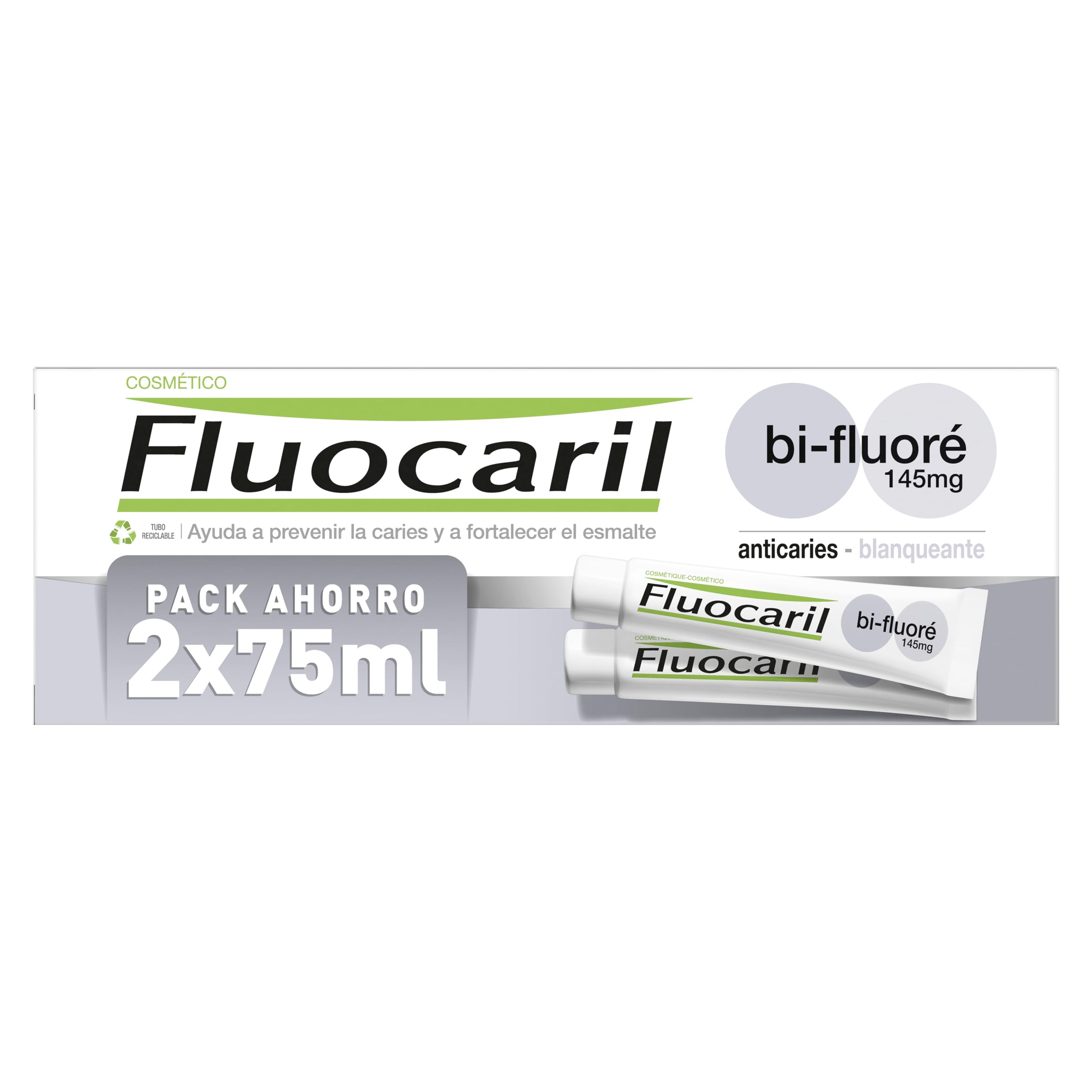 Fluocaril Bi-Fluorinated Whiteness Toothpaste 2 x 75ml