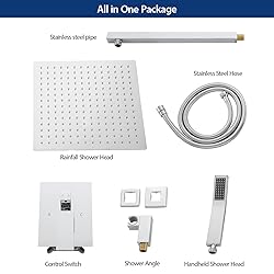 Sarlai Shower Faucet Set Bathroom Square Rainfall