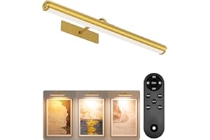 EZVALO 16‘’ Picture Lights for Wall, 6000mAh Rechargeable Art Light with Remote, 3 CCT & Diammble, Battery Operated Gallery L