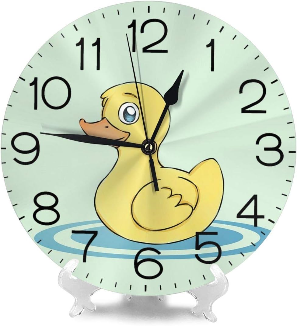 Amazon Co Jp 水泳の黄色いアヒル 壁掛け時計 おしゃれ デジタル ミュート 円形 掛け時計 置き時計 目覚まし時計 インテリア 装飾 ホーム キッチン