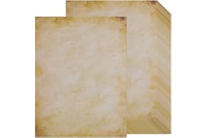 SOYANGNEK 100 Sheets Vintage Paper 8.5 x 11 Antique Looking Letterhead Paper 120GSM Thicker Double-Sided Aged Parchment Paper