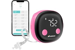 HAIZHIHUI Fitdays Smart Body Tape Measure | Bluetooth Body Fat BMI Tool with LED HD Display & Auto-Retract | Fitness & Weight Loss Tracker for Waist/HIPS/Arms | Fitdays App Sync (Pink)