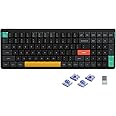 nuphy Air96 V2 Wireless Mechanical Keyboard,100 Keys RGB Backlit Keyboard,Supports Bluetooth 5.1,2.4G and Wired Connection,for PC/Laptop/Windows/Mac -Black Gateron Wisteria Switch