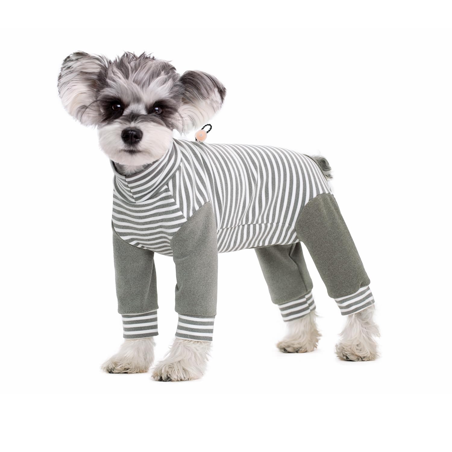 Small Dog Recovery Suit, Stripe Anti-Shedding Dog Pajamas Pjs, After Surgery Dog Jumpsuit, Dog Sweater Coat for Puppy Small Dog_XL(Gray)