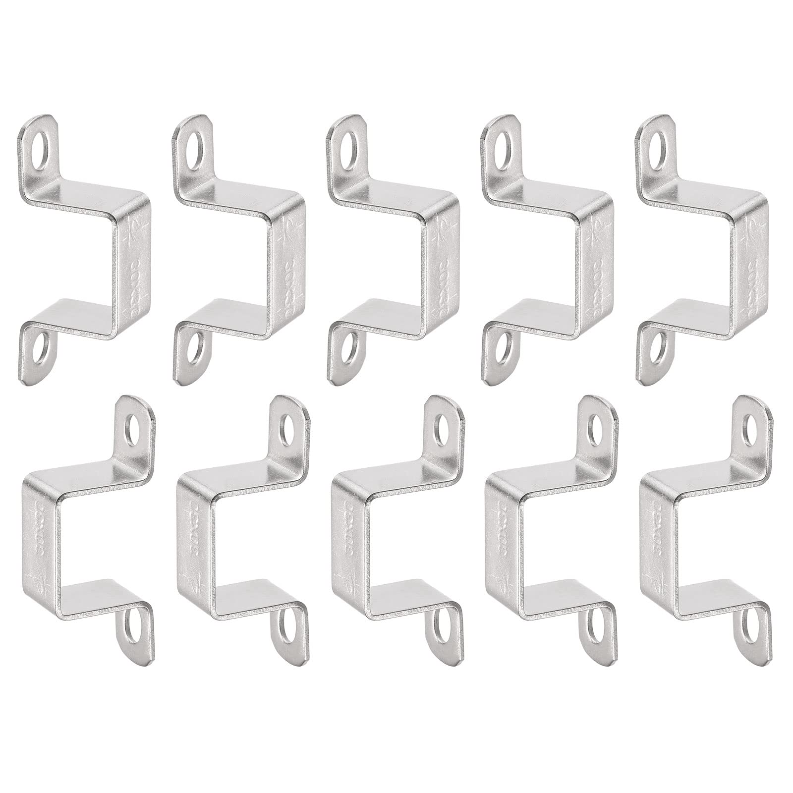 DTGN 28mmx32mm(InnerHxInnerW) U Shaped Strut Connector Bracket - 12Pack - Good for Home Pipe Fixing - 304 Stainless Steel Door Closed Bar Holder