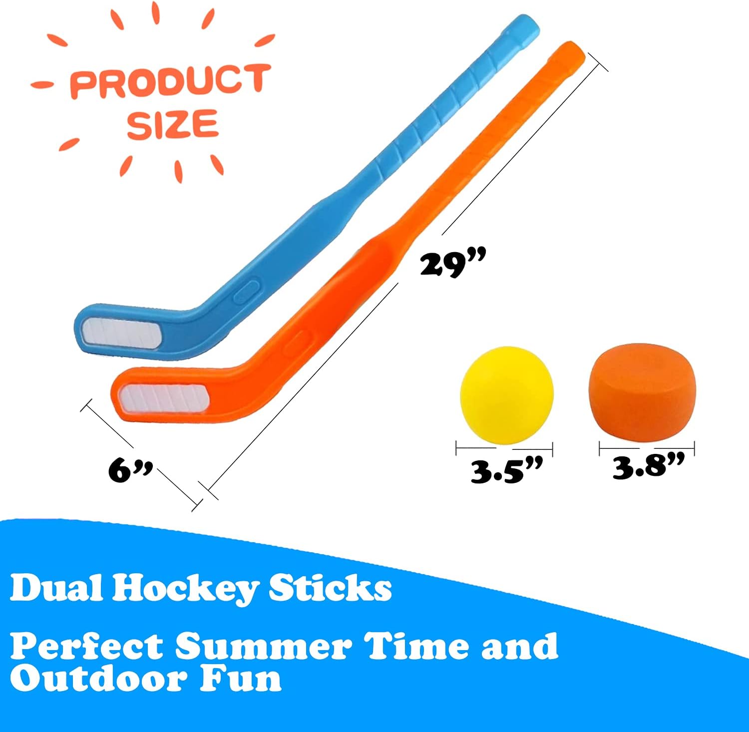 Liberty Imports Face Off Dual Hockey Sticks Youth Outdoor Sports Set for Kids Puck and Ball (1 Pack): Toys & Games