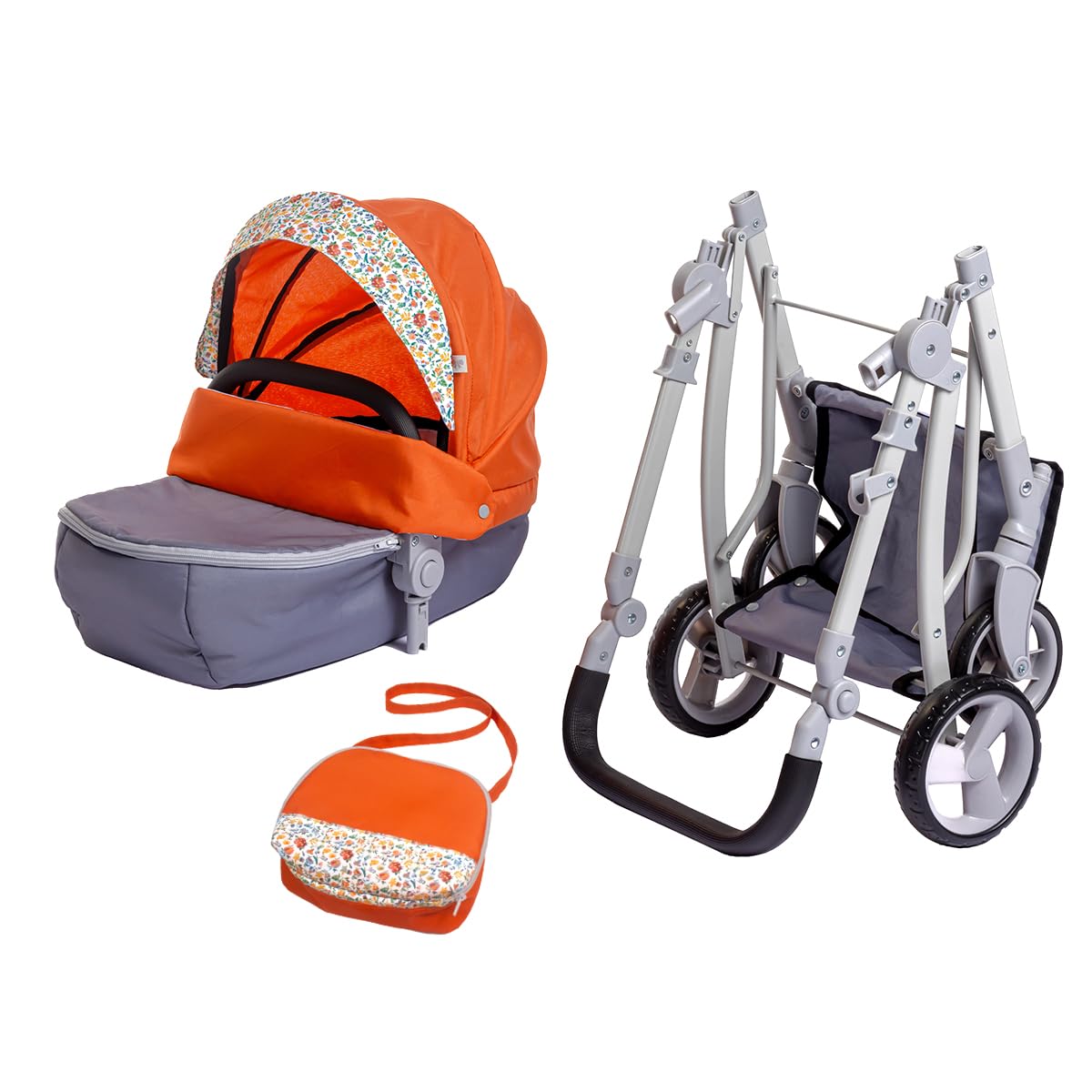 JC Toys - for Keeps Playtime | Deluxe Folding Sports Pram Stroller | Nature Theme Collection | for Dolls up to 20
