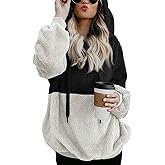 Women Casual Double Fuzzy Sweatshirt Faux Fleece Zip Pullover Hoodies Coat Outwear S-XXL