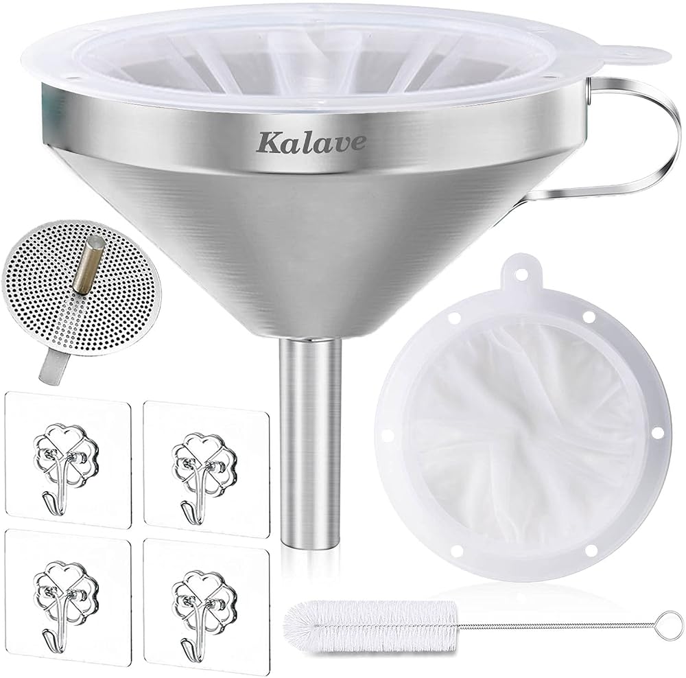 Kalave Premium Stainless Steel Kitchen Funnel 13cm with 200 Mesh Filter