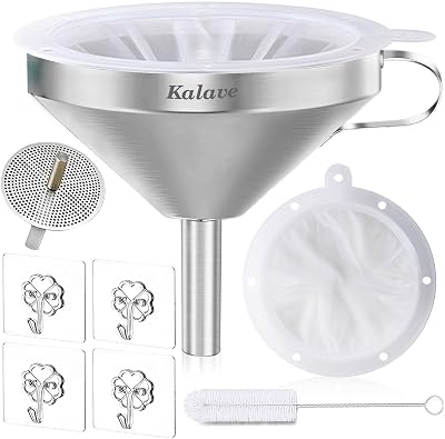 Kalave Premium Stainless Steel Kitchen Funnel 13cm with 200 Mesh Filter