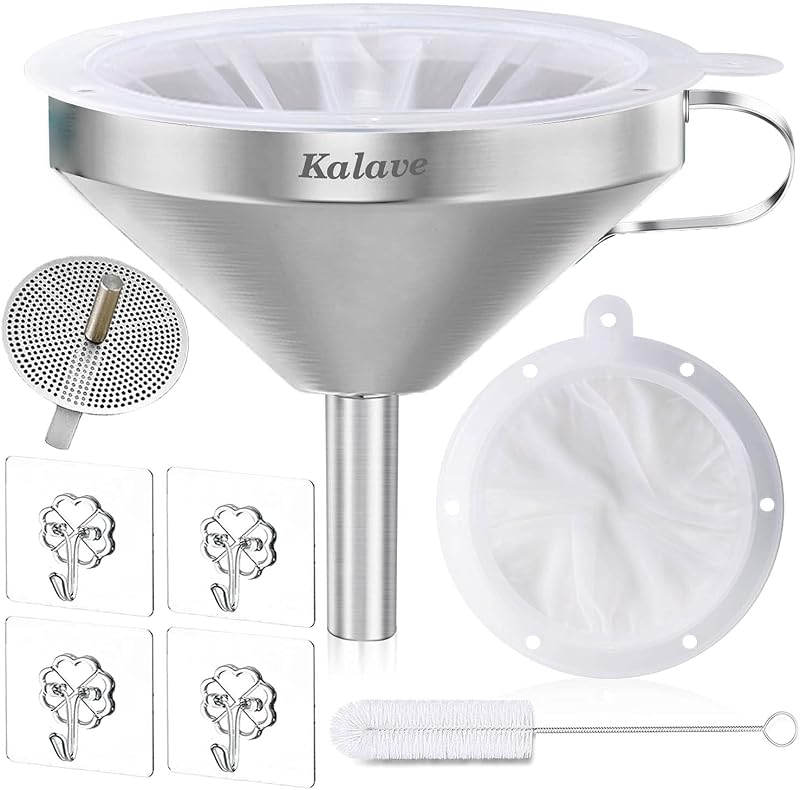 Kalave Premium Stainless Steel Kitchen Funnel 13cm with 200 Mesh Filter
