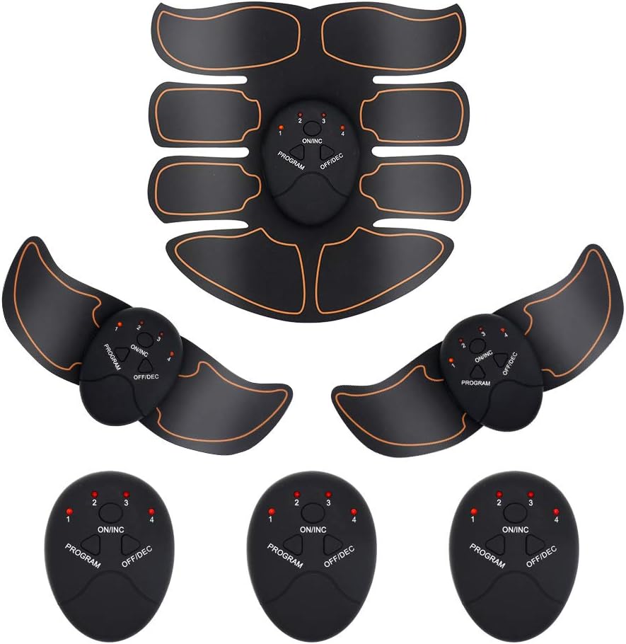 Muscle Toner EMS AB Toning Belt for Body Fitness 6 Modes 10 Levels for Abdomen Leg Arm Abdominal Workout Equipment for Men Women Portable Training Gear at Home Office Wireless Electric ABS Trainer