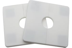 safycaby 2PCS Wall Split Flange 0.87inch/22mm Square Shaped Escutcheon Plate Wall Hole Decorative Cover for Plumbing Wall Hole Trim (0.87Inch/22mm) (white)