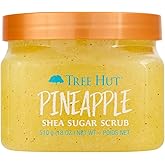 Tree Hut Pineapple Shea Sugar Scrub, Exfoliating, Hydrating & Moisturizing Body Scrub with Shea Butter & Nourishing Essential Oils, Smooth & Soften Skin, 18 oz