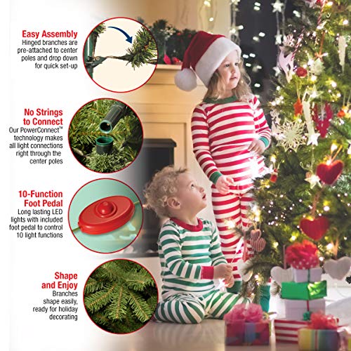 National Tree Company PreLit Artificial Full Christmas Tree, Green, Dunhill Fir, Dual Color LED