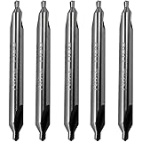MH GLOBAL 5 Pieces Number 2 Center Drill 60 Degree HSS Combined Countersink Bits Drilling