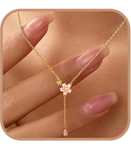 Amazon.com: KOZUKI Sakura necklace cherry blossom necklace sakura