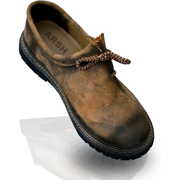 Arshman Lederhosen Zapatos Para Hombre Oktoberfest Zapatos Haferl Alemán Para Oktoberfest Outfits Bavarian Trachten Zapatos, Marrón
