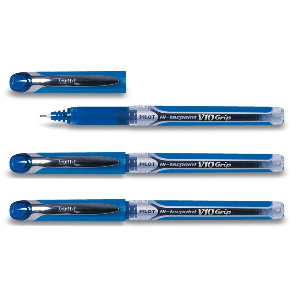 Pilot Hi-Tecpoint V10 Grip Set of 3 Blueaa