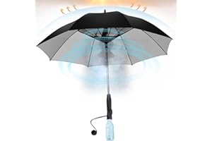 FIYLIAO Umbrella with fan and mist spray,Rechargeable - Ultimate Solution for Cooling & UV Protection - Ideal for Summer, Beach, Outdoor Sports, Golf, Fishing Activities.