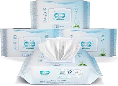 Comfy Life Premium Full Body Cleansing Wet Wipes Large 320 Count