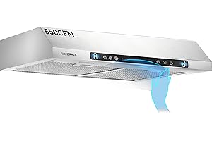 30 Inch Under Cabinet Range Hood |550 CFM Kitchen Vent Hood with Touch & Gesture Control | 3-Speed Quiet Operation | Stainless Steel with LED Lights, Ducted/Ductless convertible