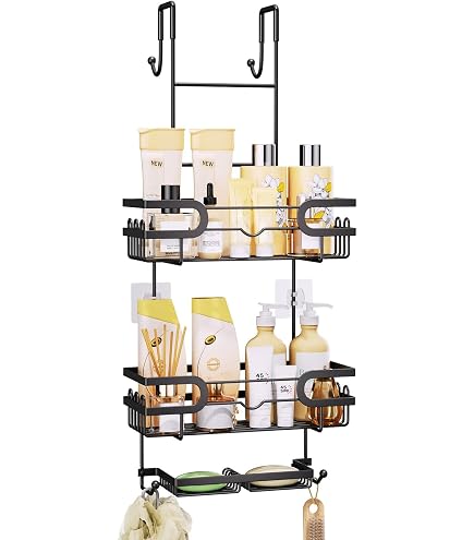 Amazon.com: SWTYMIKI Over the Door Shower Caddy Hanging with