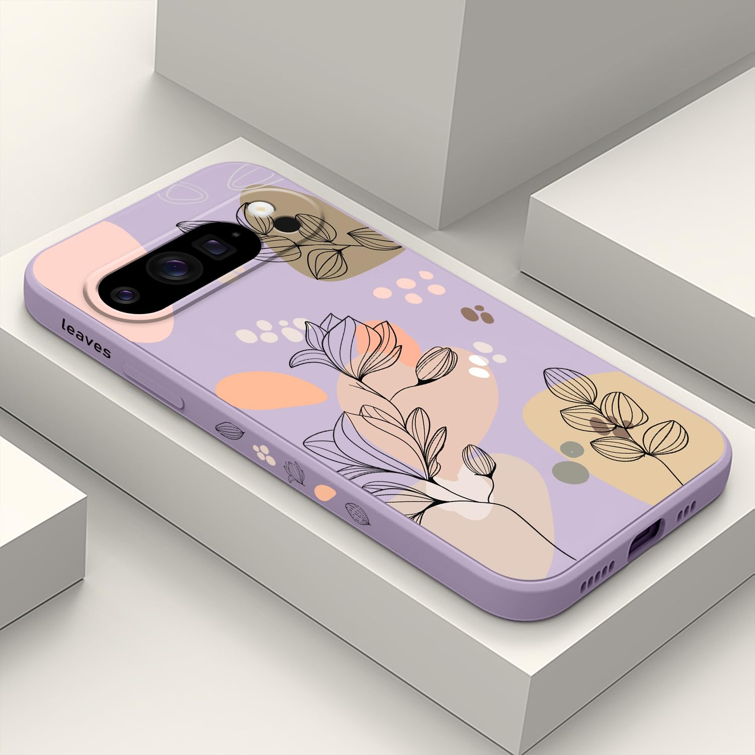 LEECG for Google Pixel 10 Pro XL Case, Slim Liquid Silicone Flower Design for Pixel 10 Pro XL Phone Cover 6.8", Morandi Purple