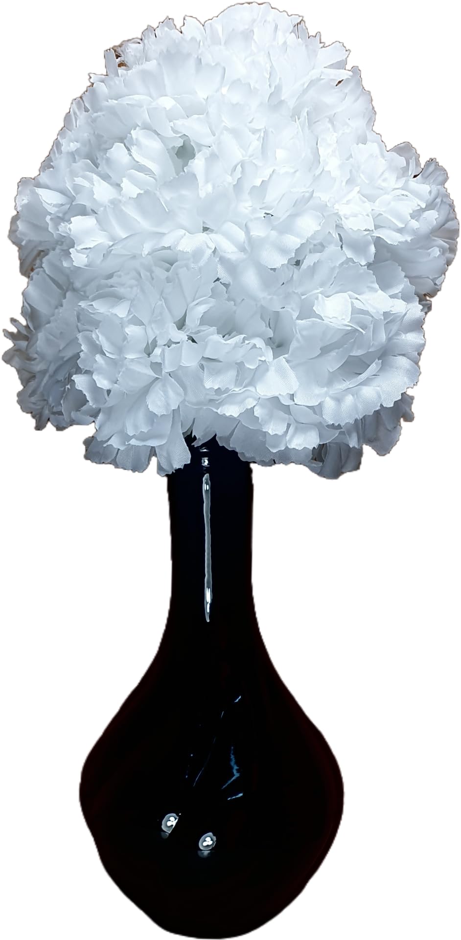 Flourish Vase with Artificial Flowers - Black and White - Perfect for Home Decor and Living Room Decoration, Bedroom or Bathroom Ornament.