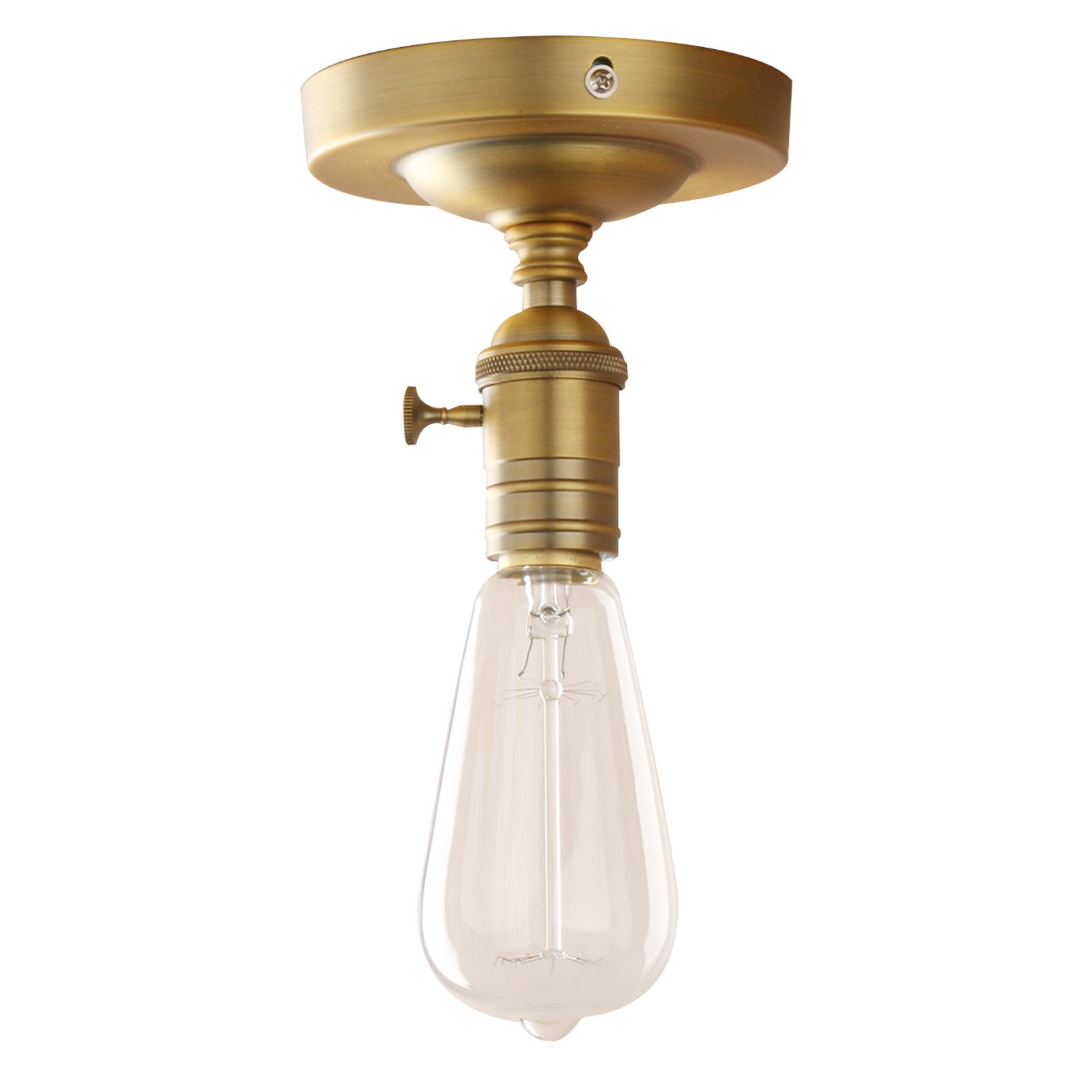 PathsOn Industrial Retro Loft Bar Kitchen Pendant Light Fitting Ceiling Lamp Flush Mount Switch Light Fixture Chandelier Decorative Lighting E27 (Antique)