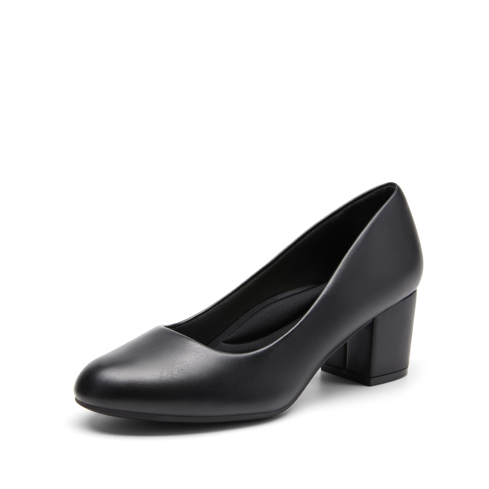 Photo 1 of DREAM PAIRS Women's Pumps Low Chunky Block Heel Dress Shoes Closed Round Toe Comfortable Heels,Size 9,Black-Pu,SDPU2462W