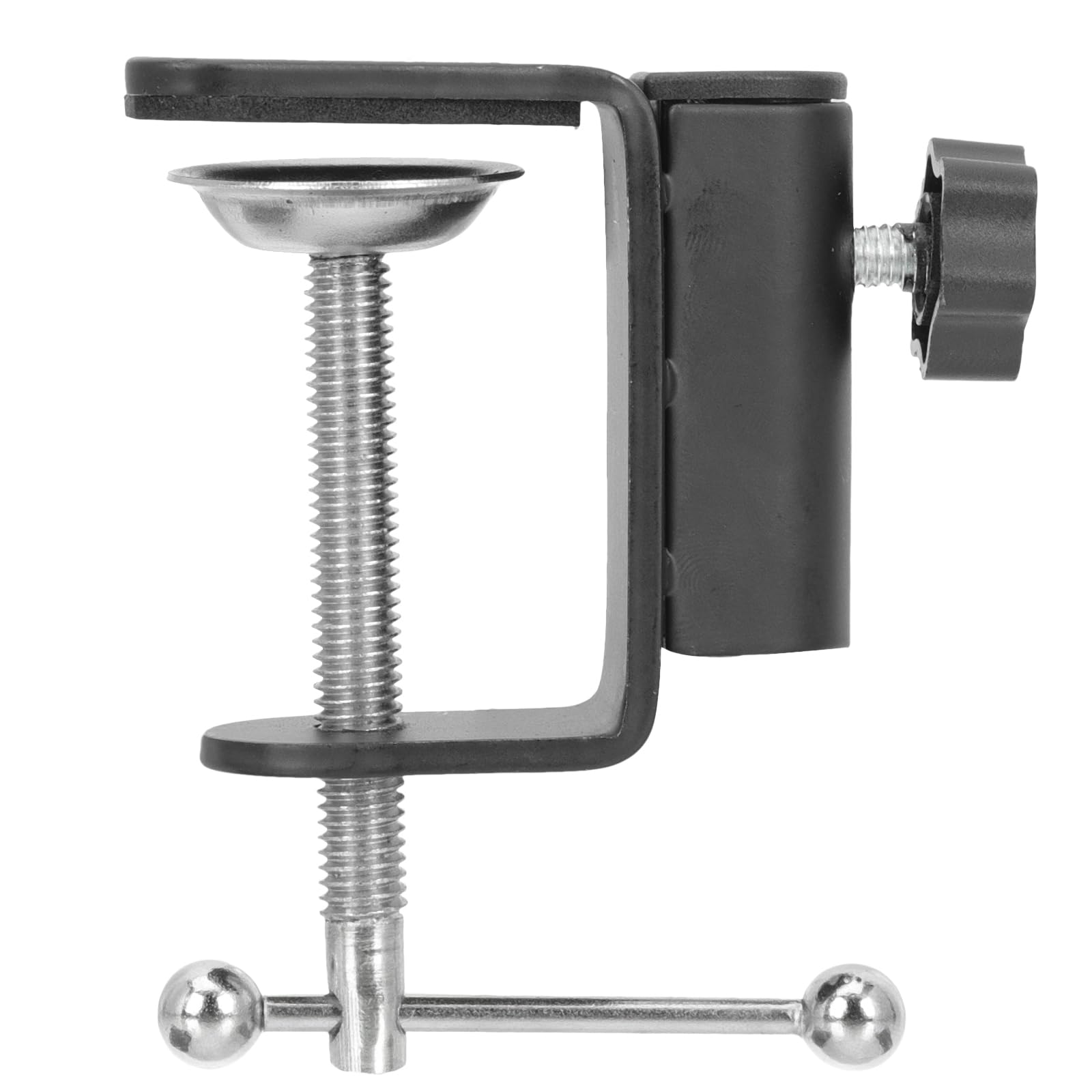Levemolo Adjustable Metal Mic Clamp Mount with Table Fixing Buckle Secure Microphone Stand Holder for Desktop Public Speaking School Events
